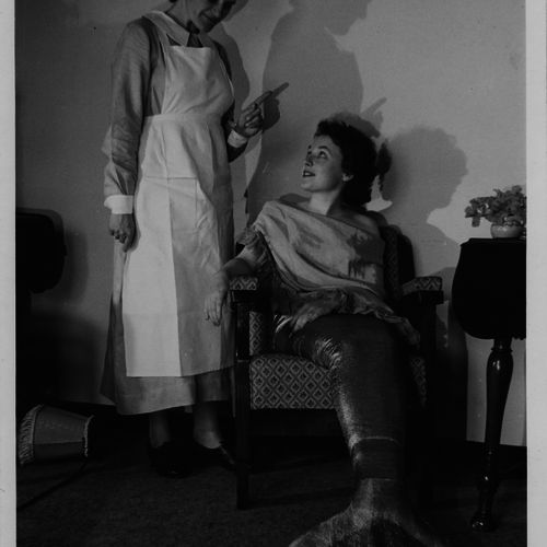 Merle Dinning & Olga Massey in Miranda directed by Daphne Roemermann, Albert Hall 1950. Merle continued her involvement in La Boite well into the 1990s.