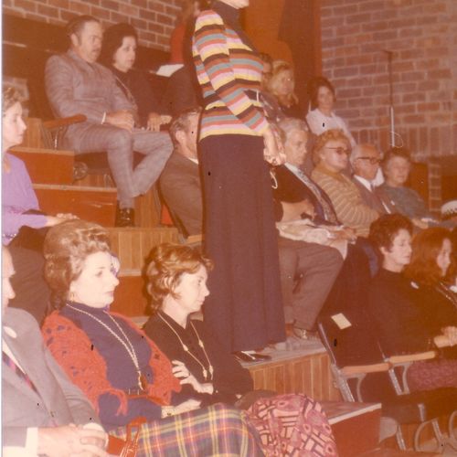 Jennifer Blocksidge in action amongst the audience in the new La Boite Theatre, 1972.