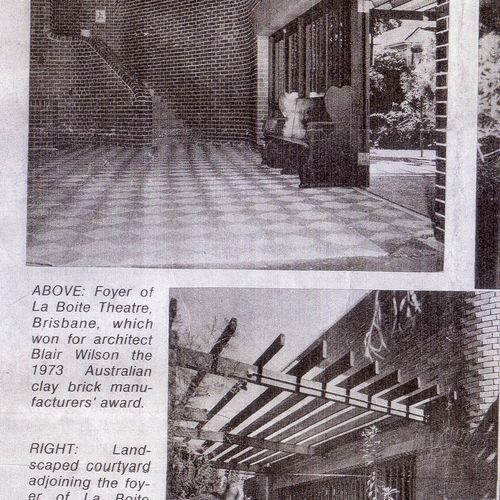 La Boite interior and courtyard, in the Australian  Woman's Weekly June 6, 1973.