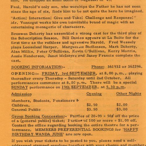 La Boite Newsletter No 8 1976