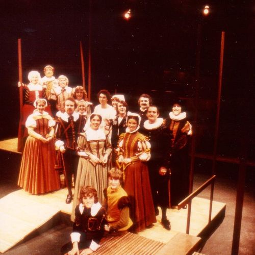 Cast of She Stoops to Conquer by Oliver Goldsmith directed and designed by Graeme Johnston, 1978.