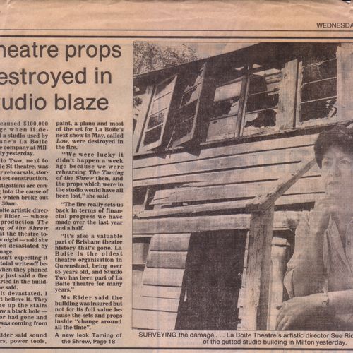 Fire in the studio, March 1994