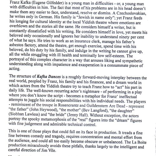 Review by Andrea Baldwin in Time Off, 10 May 1995.