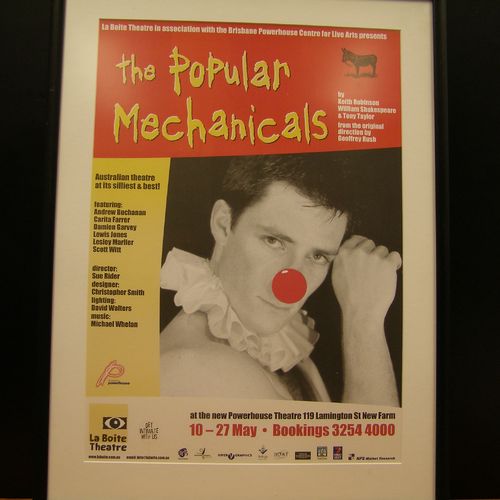 Andrew Buchanan in The Popular Mechanicals, 2000. Poster image by Grant Heaton.