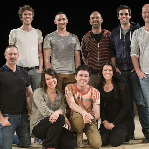 Tender Napalm co-directors David Berthold (far right) & Garry Stewart (far left kneeling) and  with cast, crew & creatives, 2012.