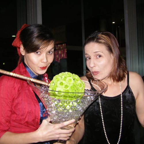 "The Wishing Well"  opening night 2008. Shari (venue manager) and Von (development manager)and giant martini!