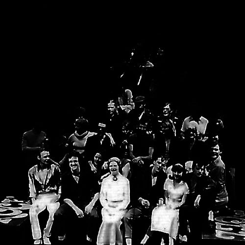 The cast, band and crew at the end of the technical rehearsal